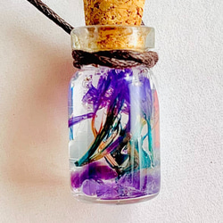 小紫花玻璃瓶鑰匙圈 第1張的照片
