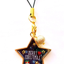 (クリスマス限定）大きな星㏌メリークリスマス　キーホルダー 2枚目の画像