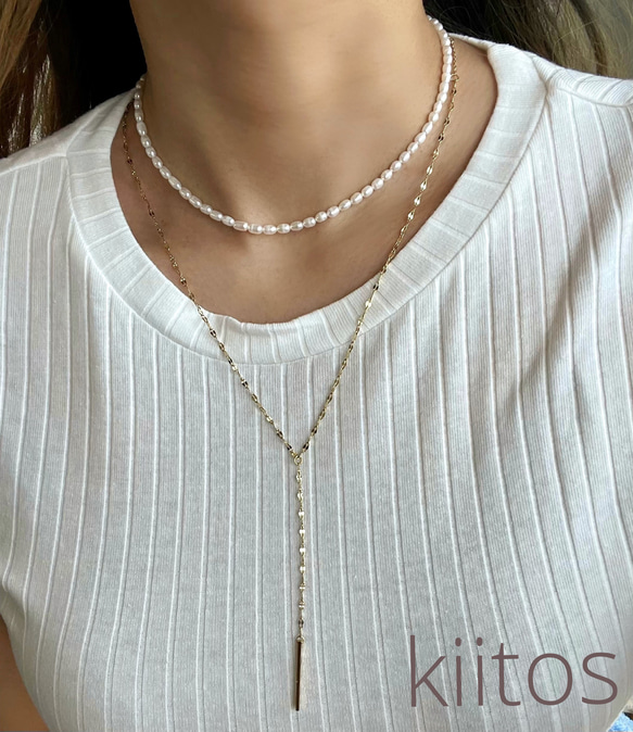 バロックパール　ライスパール　チョーカー　ネックレスbaroque Pearl necklace kiitos 4枚目の画像