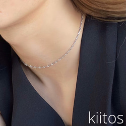 選べる豊富なサイズ✨金属アレルギー　316L サージカルステンレス　スクリューチェーン　ネックレス　つけっぱなし！OK♪ 2枚目の画像