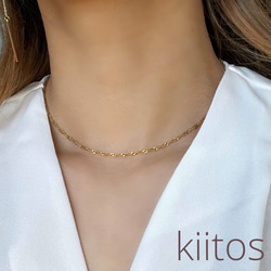 選べる豊富なサイズ✨金属アレルギー　316L サージカルステンレス　スクリューチェーン　ネックレス　つけっぱなし！OK♪ 3枚目の画像