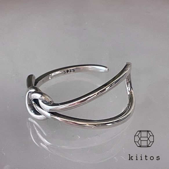 silver925 デザイン　結び目　ノット リング　指輪　サイズフリー  kiitos 8枚目の画像