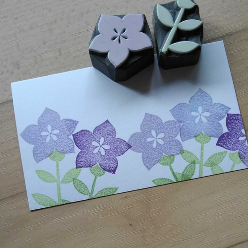秋の花～桔梗の消しゴムはんこ はんこ・スタンプ のんびり屋 通販