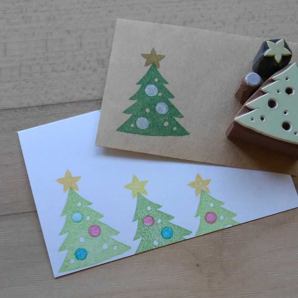☆クリスマス☆ツリーの消しゴムはんこ はんこ・スタンプ のんびり屋