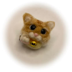 うちのコ　愛猫　羊毛フェルトねこブローチ　メインクーンレッドータビーブローチ　ハンドメイドブローチ　chimaねこ　 2枚目の画像