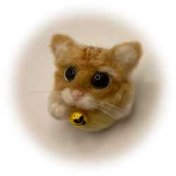 うちのコ　愛猫　羊毛フェルトねこブローチ　メインクーンレッドータビーブローチ　ハンドメイドブローチ　chimaねこ　 3枚目の画像