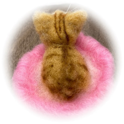 うちのコ　愛猫　羊毛フェルトねこキャットベッドシリーズ猫　茶トラ　ハンドメイドねこ　chimaねこ 5枚目の画像
