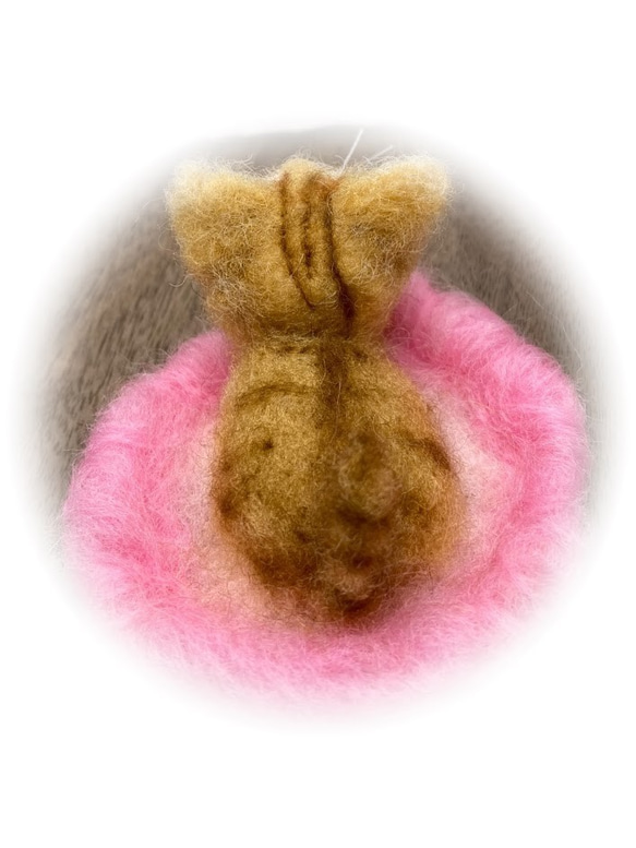 うちのコ　愛猫　羊毛フェルトねこキャットベッドシリーズ猫　茶トラ　ハンドメイドねこ　chimaねこ 5枚目の画像