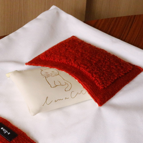 手織りのオリジナル生地を使用！ ポケットが可愛いスタンダードなトートバッグ 5枚目の画像