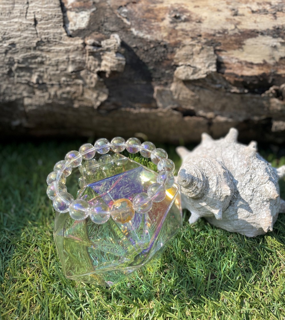 キラキラ昇り龍ブレス　癒し、お守り、才能開花、エネルギーの活性、風水、天然石