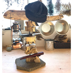 輪切り流木　スタンド　変わったアート 6枚目の画像