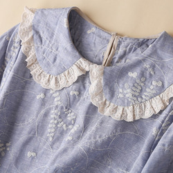 【NEW】★刺繍コットンリネンのドレス /ロングスカート 綿麻 ベージュ 6枚目の画像