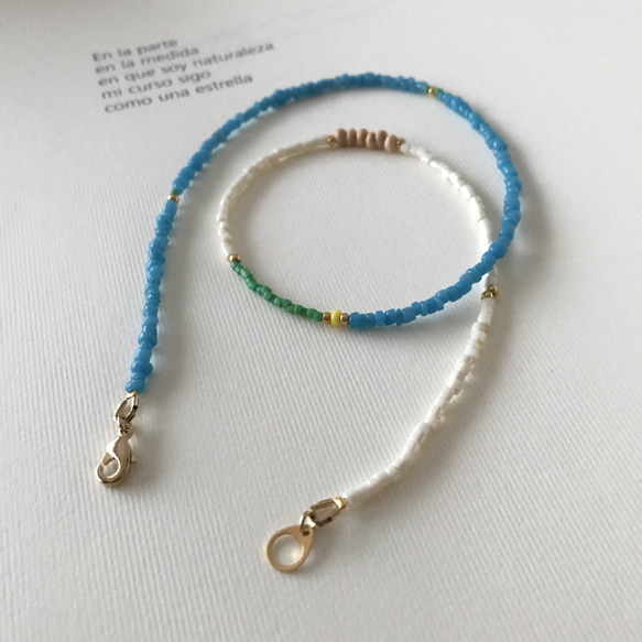 Necklace - blue/white 2枚目の画像