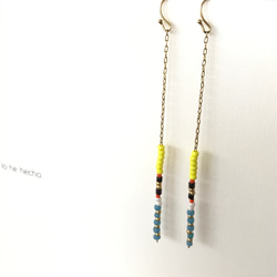 Earrings - Indian 1 beads & chain 2枚目の画像