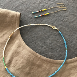 Earrings - Indian 1 beads & chain 3枚目の画像