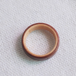木の指輪(ウッドリング) - 刻印可能 - 1.5mm キュービック 4枚目の画像
