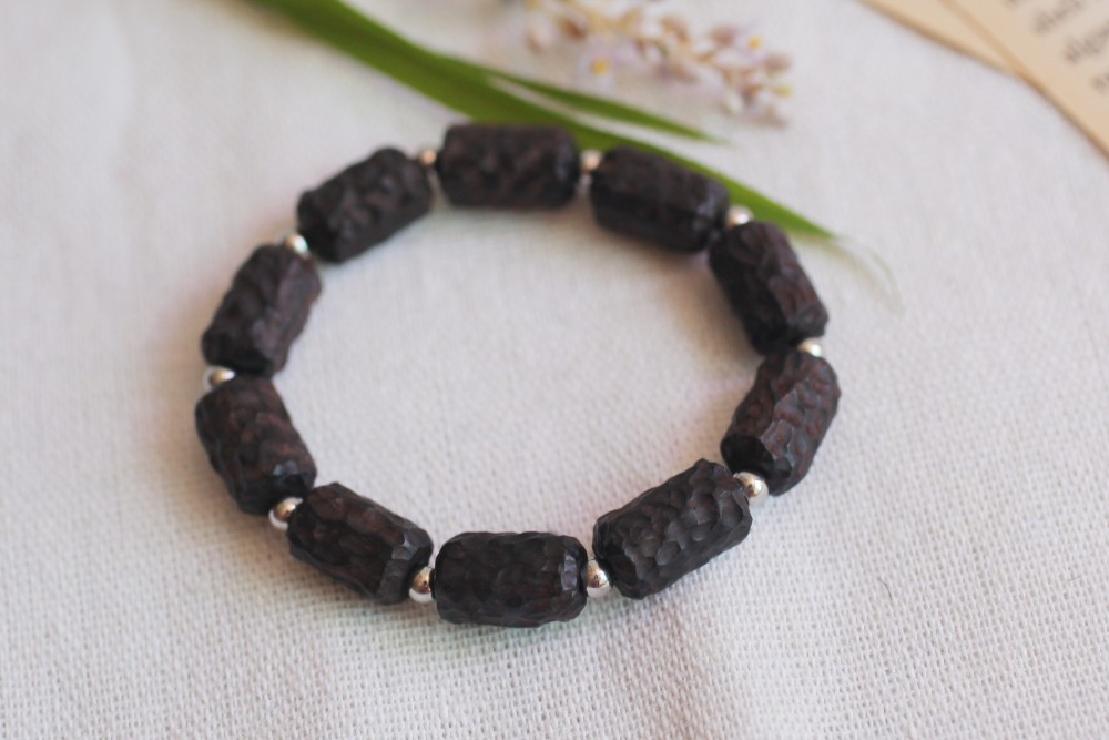 アフリカ黒檀 8mm木製ブレスレット-ブラックウッドブレスレット