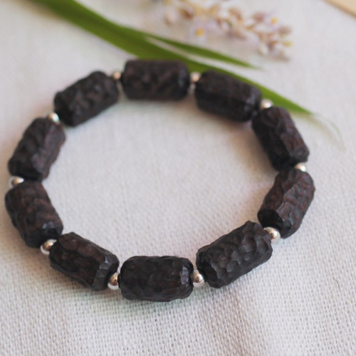 アフリカ黒檀 8mm木製ブレスレット-ブラックウッドブレスレット