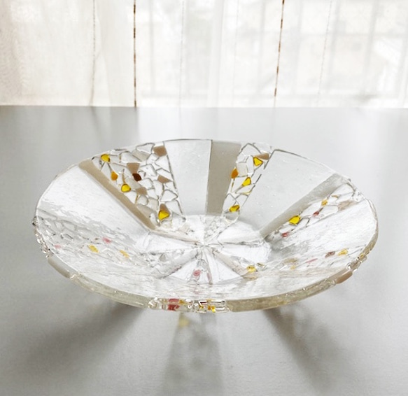 ガラスの大鉢皿（モザイク）1点限り 5枚目の画像
