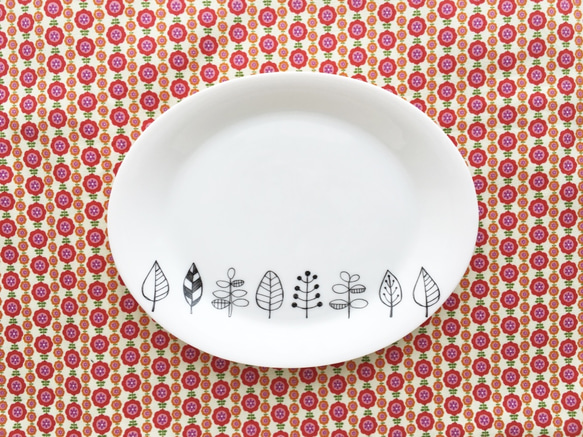 [定做]斯堪的納維亞風格的盤子，可愛的葉子 第1張的照片