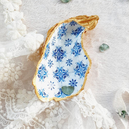 スノーフレークアクセサリートレイ , オイスターシェルトレイ