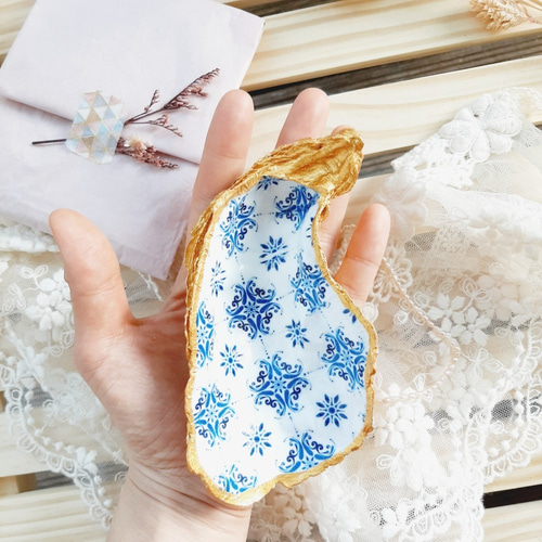 スノーフレークアクセサリートレイ , オイスターシェルトレイ