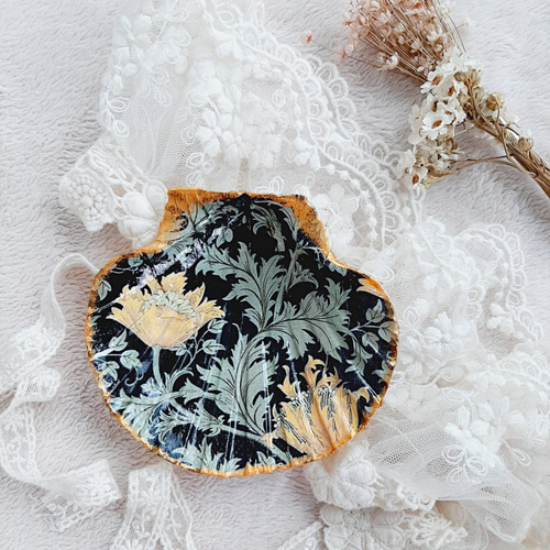 【希少】ヴィンテージ　1948 Calla Lily Leaf トレイ ウィリアムモリスオイスターシェルトレイ William Morris Oyster Shell