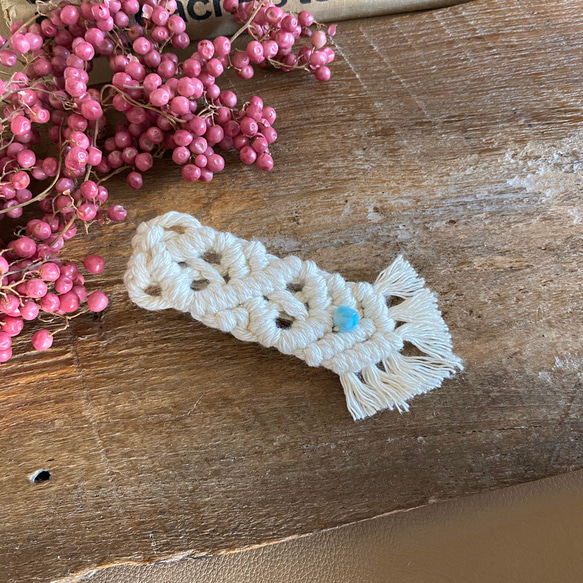 マクラメヘアクリップ〈L〉 ヘアクリップ・バナナクリップ Azul  