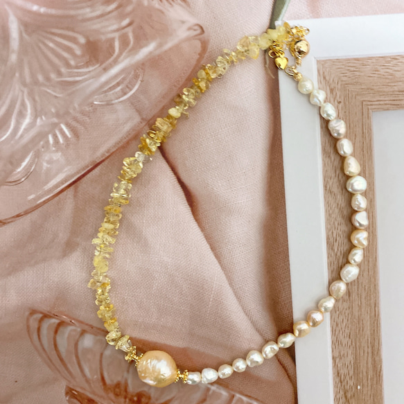 金運アップ‼️シトリンのネックレス