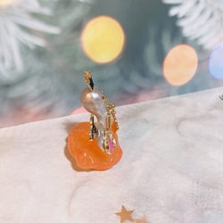 天然淡水バロックパールの妖精モチーフペンダントトップ　スワロフスキーストーン 6枚目の画像