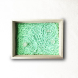 無心で描く砂紋の癒し　緑山水 (砂を使った砂紋箱庭作りキット 小)　RS−S1 1枚目の画像
