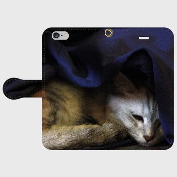 【SALE】在庫限り　iPhone6/6s　町屋ねこ 手帳型スマホケース 1枚目の画像