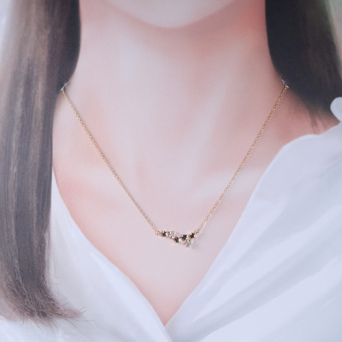 14kgf/ 夜空に輝くスター 星座ネックレス キュービック