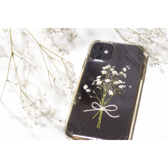 かすみ草のドライフラワー iPhoneケース、スマホケースに。 2枚目の画像