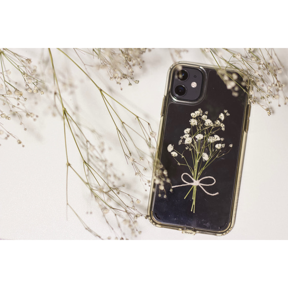 かすみ草のドライフラワー iPhoneケース、スマホケースに。 4枚目の画像