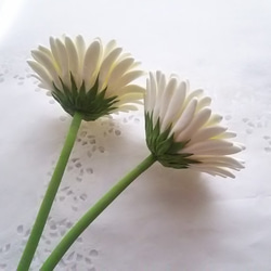 ❁Black Core・Off-White Clay Flower Gerbera 2 件套，室內花，單花瓶❁ 第5張的照片