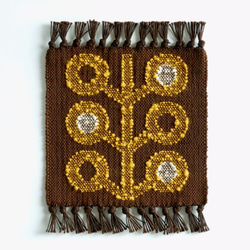 手染め×手織りの布　ミニマット＊１０㎝×１０㎝ 6枚目の画像