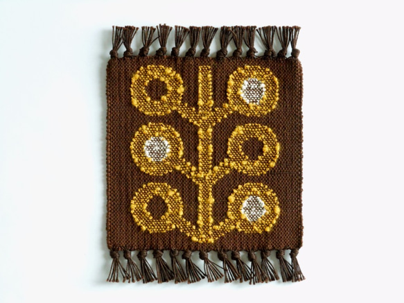 手染め×手織りの布　ミニマット＊１０㎝×１０㎝ 6枚目の画像