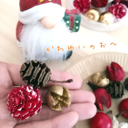 【送料無料】【動画付きキット】本物のヒムロスギとたっぷりの木の実で作る♡王道クリスマスリース　直径20センチ 5枚目の画像
