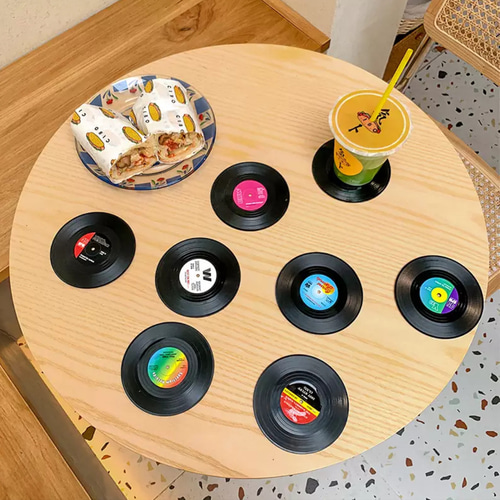 洋楽レコードコレクション 15枚セット 6枚セット レコード コースター プラスチック製 アンティーク風