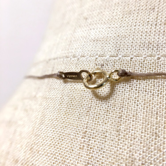 繊細な糸のネックレス【11月の誕生石】【14kGF】【シトリン】〈mel〉 5枚目の画像