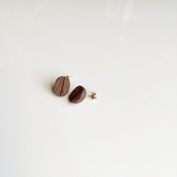 コーヒー豆のピアス(スタッド) 2枚目の画像