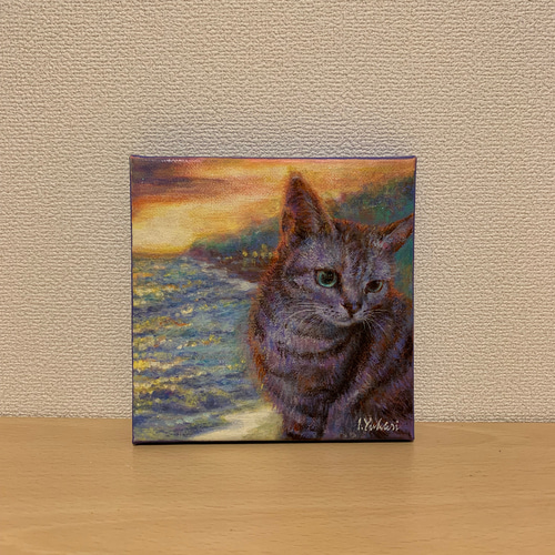 エーゲ海に寝る猫  油絵  【送料無料】 エーゲ海に寝る猫 油絵 【送料無料】 op-07089.jpg