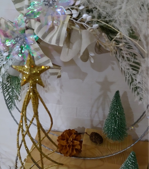 【送料無料】ホワイトクリスマス（ミニツリー2個セット）　プレゼント 2枚目の画像