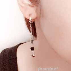 [jasmine*]ナチュラルロックイヤリング 2枚目の画像