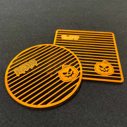 フローラル 木製 オーダーメイド ハロウィン コースター 5枚セット