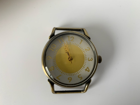 時計本体キット（８０１３ホワイト文字盤・アンティークゴールドカラー） 1枚目の画像