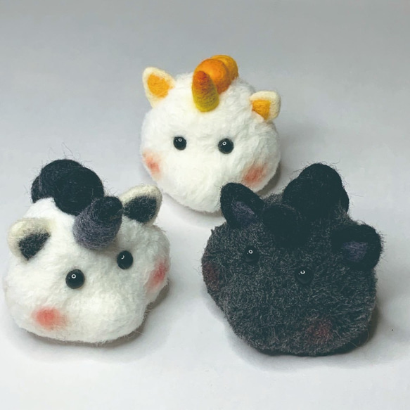 【獨角夢】毛線球羊毛氈擺飾  羊毛フェルトのユニコーン  Wool felt 第6張的照片