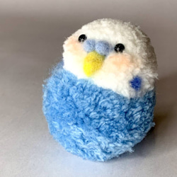 【歪頭鸚鵡】毛線球羊毛氈擺飾 セキセイインコ  Wool felt 第2張的照片