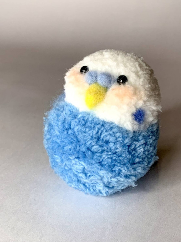 【歪頭鸚鵡】毛線球羊毛氈擺飾 セキセイインコ  Wool felt 第2張的照片